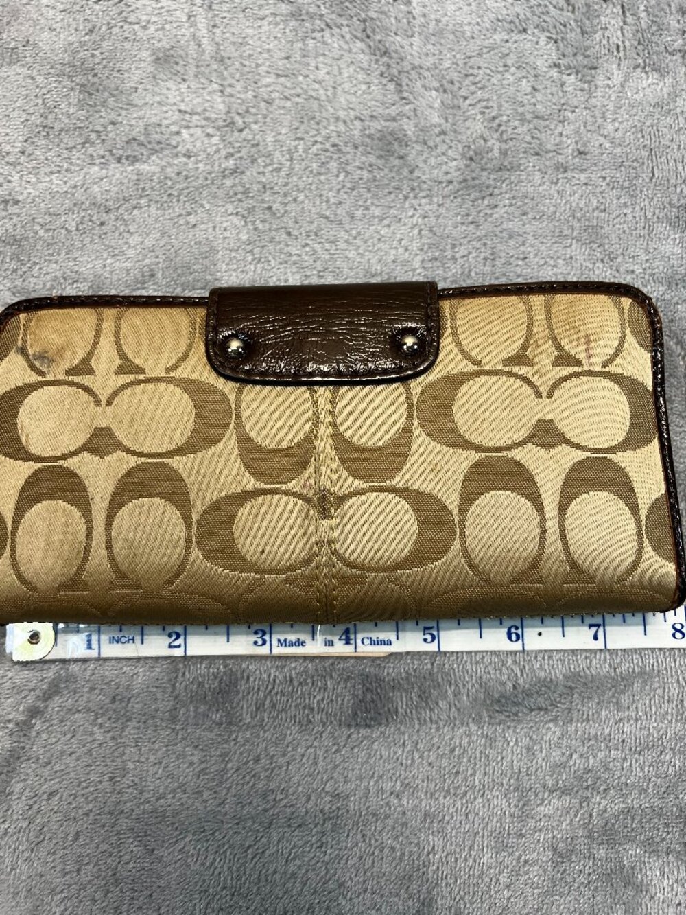 COACH Ashley Signature Sateen Checkbook Wallet Combo Multiple Compartments